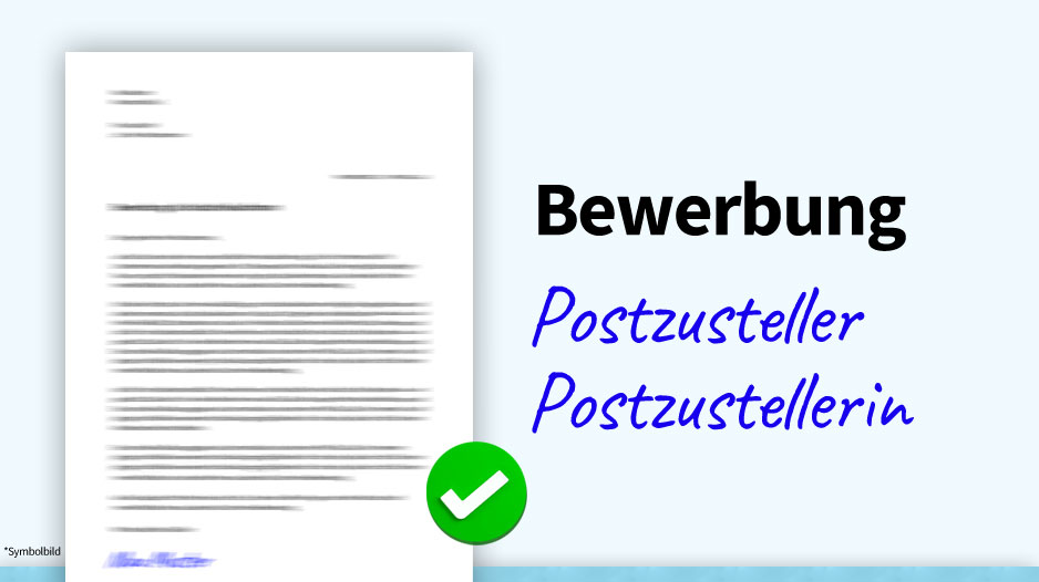 Bewerbung Postzusteller / Postzustellerin / Postbote, Muster, Beispiel, Vorlage