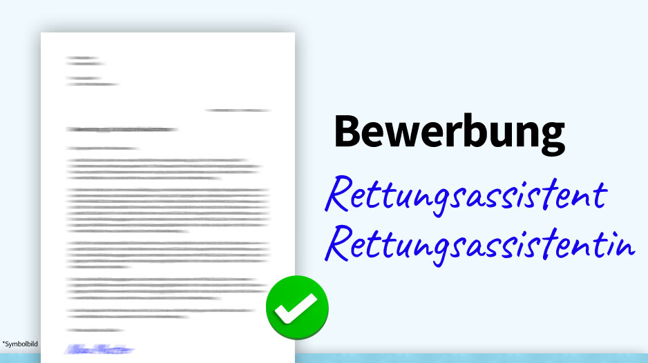 Bewerbung Rettungsassistent / Rettungsassistentin, Muster, Beispiel, Vorlage